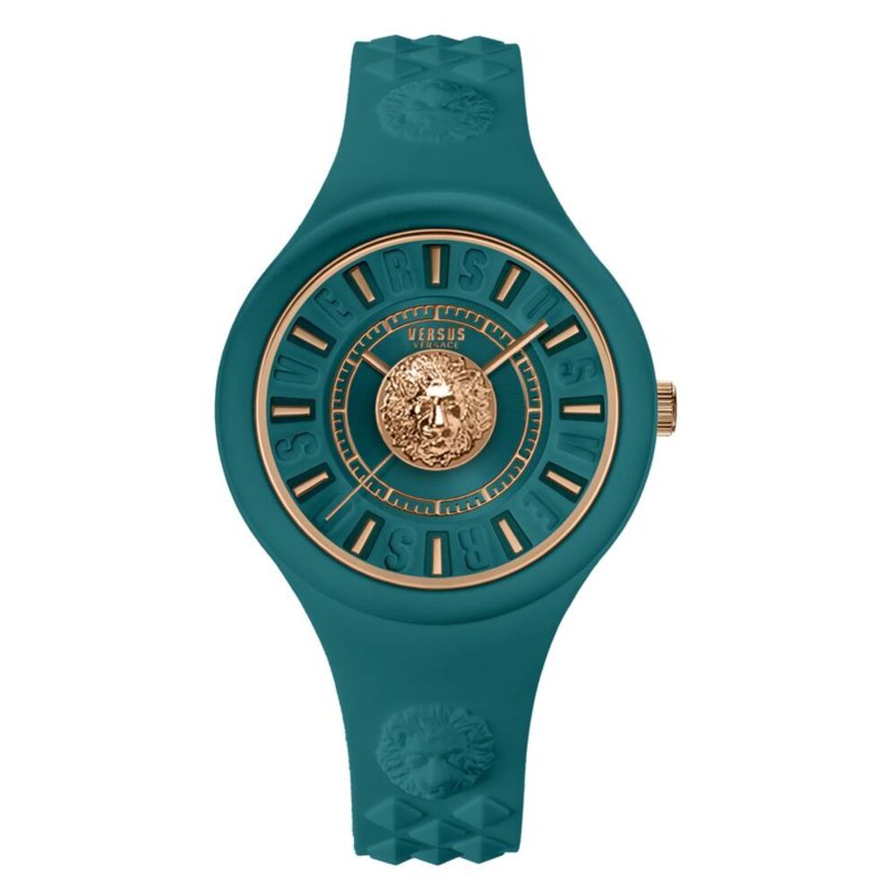 Versus Versace Fire Island Lion Strap Watch Green Womens